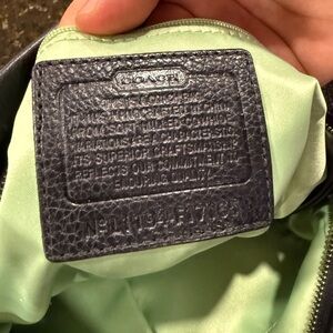 Coach L1194-F1765 Black Leather Green Satin Lining with Dust Bag